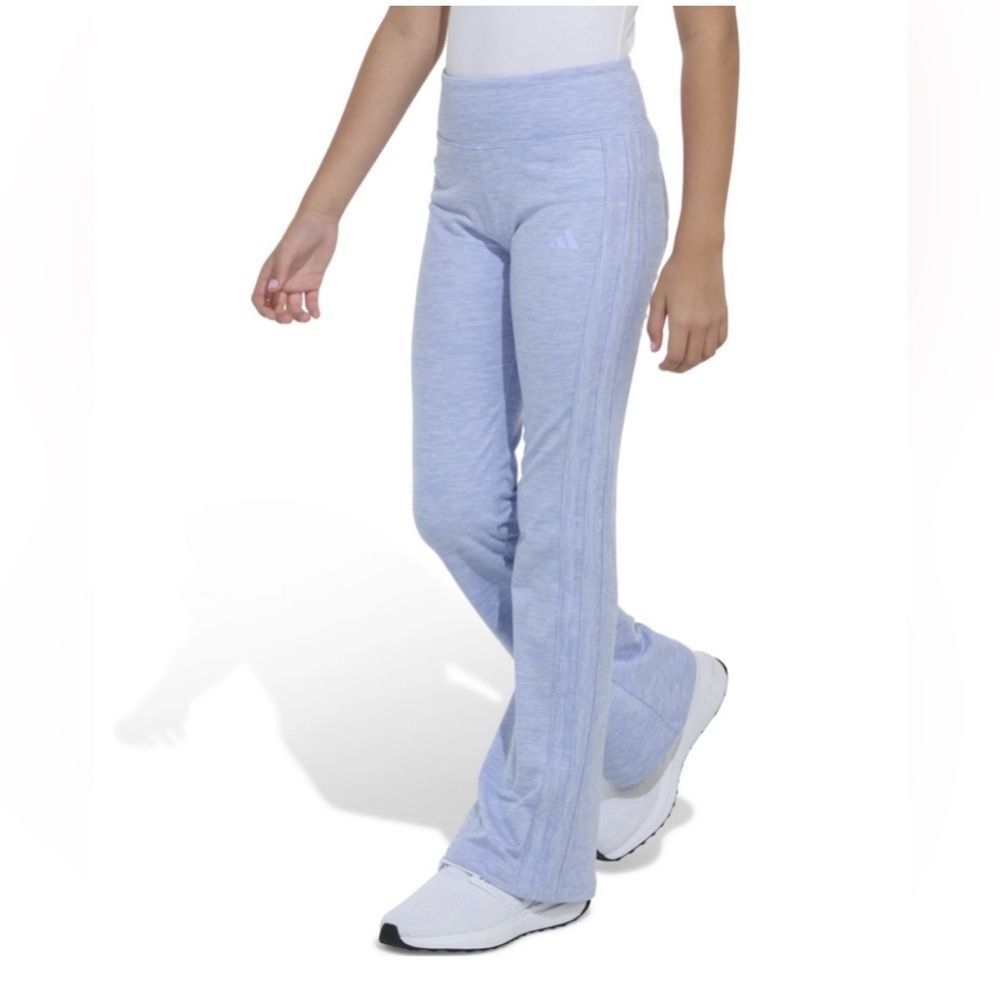 Adidas Kids Violet Melange Flare Pants - Picture 1 of 7